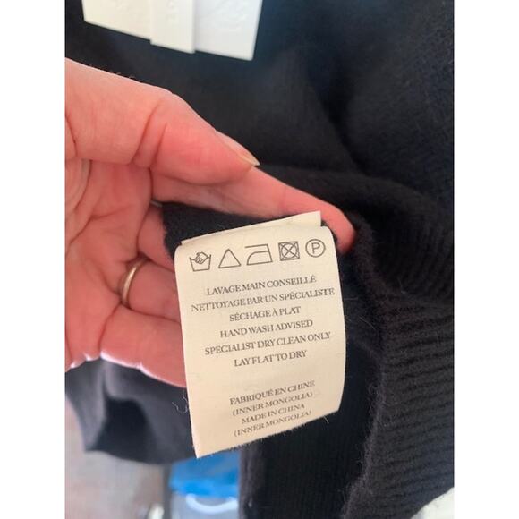 Loulou Studio Sage Black V-Neck Sweater - Picture 8 of 9